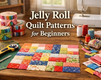 Jelly Roll Quilt Patterns for Beginners -  20+ Easy Precut Fabric Strip Quilt Projects