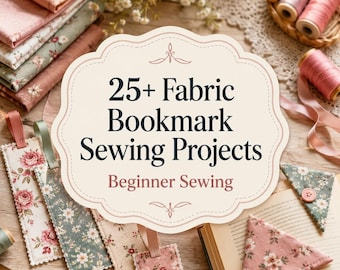 25+ Fabric Bookmark Sewing Projects for Beginners - Easy Scrap Fabric Gifts, Corner Bookmarks & Simple PDF Sewing Guide