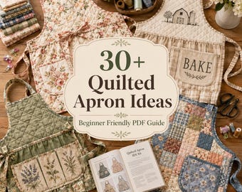 30+ Quilted Apron Ideas for Beginners – Easy Kitchen Aprons, Garden Aprons, Pocket Styles & Simple PDF Guide
