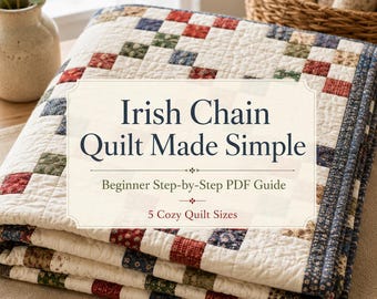 Irish Chain Quilt Made Simple – Beginner Friendly Step-by-Step Guide for 5 Cozy Quilt Sizes PDF