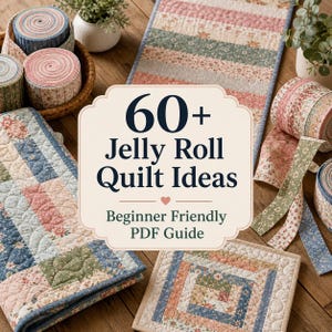60+ Jelly Roll Quilt Ideas – Beginner Strip Quilt Layouts, Precut Fabric Projects (PDF Guide)
