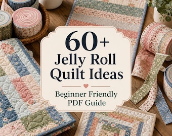 60+ Jelly Roll Quilt Ideas – Beginner Strip Quilt Layouts, Precut Fabric Projects (PDF Guide)