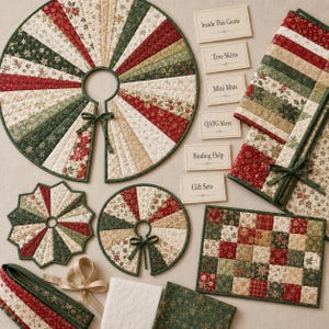25+ Jelly Roll Christmas Tree Skirt Projects - Easy Quilted Tree Skirts, Mini Tree Mats & Holiday PDF Guide image 4