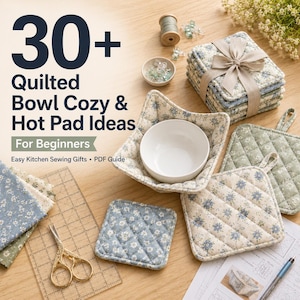 30+ Quilted Bowl Cozy & Hot Pad Ideas for Beginners - Easy Kitchen Sewing Gifts, Fabric Bowl Holders, Scrap Projects and Simple Sewing Guide bild 10