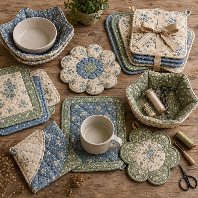 30+ Quilted Bowl Cozy & Hot Pad Ideas for Beginners - Easy Kitchen Sewing Gifts, Fabric Bowl Holders, Scrap Projects and Simple Sewing Guide bild 15