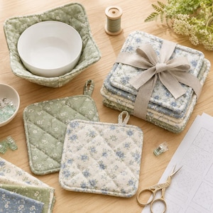 30+ Quilted Bowl Cozy & Hot Pad Ideas for Beginners - Easy Kitchen Sewing Gifts, Fabric Bowl Holders, Scrap Projects and Simple Sewing Guide bild 12