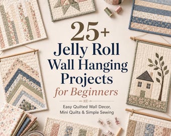 25+ Jelly Roll Wall Hanging Projects for Beginners - Easy Quilted Wall Decor, Mini Quilts & Simple Sewing PDF Guide
