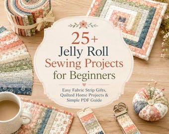 25+ Jelly Roll Sewing Projects for Beginners – Easy Fabric Strip Gifts, Quilted Home Projects & Simple PDF Guide