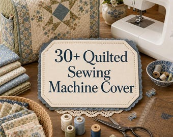 30+ Quilted Sewing Machine Cover Ideas for Beginners -  Easy Dust Covers, Organizer Pockets, Scrap Fabric Projects & Simple PDF Guide