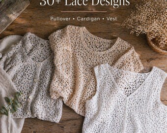 Japanese Crochet Lace Patterns – Modern Pullover, Cardigan, Vest Designs (PDF Download)