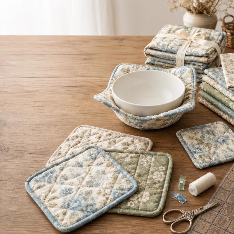 30+ Quilted Bowl Cozy & Hot Pad Ideas for Beginners - Easy Kitchen Sewing Gifts, Fabric Bowl Holders, Scrap Projects and Simple Sewing Guide bild 9