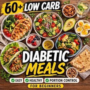 Libro de cocina para diabéticos principiantes: más de 60 recetas fáciles bajas en carbohidratos y guía para el control de porciones