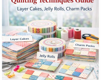 Guide till quiltningstekniker | Lagerkakor, Jelly Rolls, Charm Packs (PDF-nedladdning)