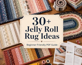 30+ Jelly Roll Rug Ideas for Beginners – Easy Fabric Strip Rugs, Scrap Quilt Projects & Simple Sewing PDF Guide