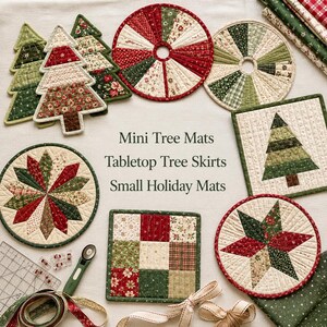 25+ Jelly Roll Christmas Tree Skirt Projects - Easy Quilted Tree Skirts, Mini Tree Mats & Holiday PDF Guide image 2