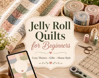 Jelly Roll Quilts for Beginners - Easy Strip Piecing Guide with Cozy Quilt Ideas for Throws, Gifts, Baby Quilts & Everyday Home Decor