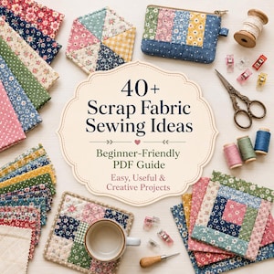 40+ Scrap Fabric Sewing Ideas for Beginners - Easy Quilted Gifts, Small Projects & Stash-Busting PDF Guide