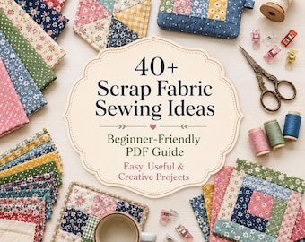 40+ Scrap Fabric Sewing Ideas for Beginners - Easy Quilted Gifts, Small Projects & Stash-Busting PDF Guide