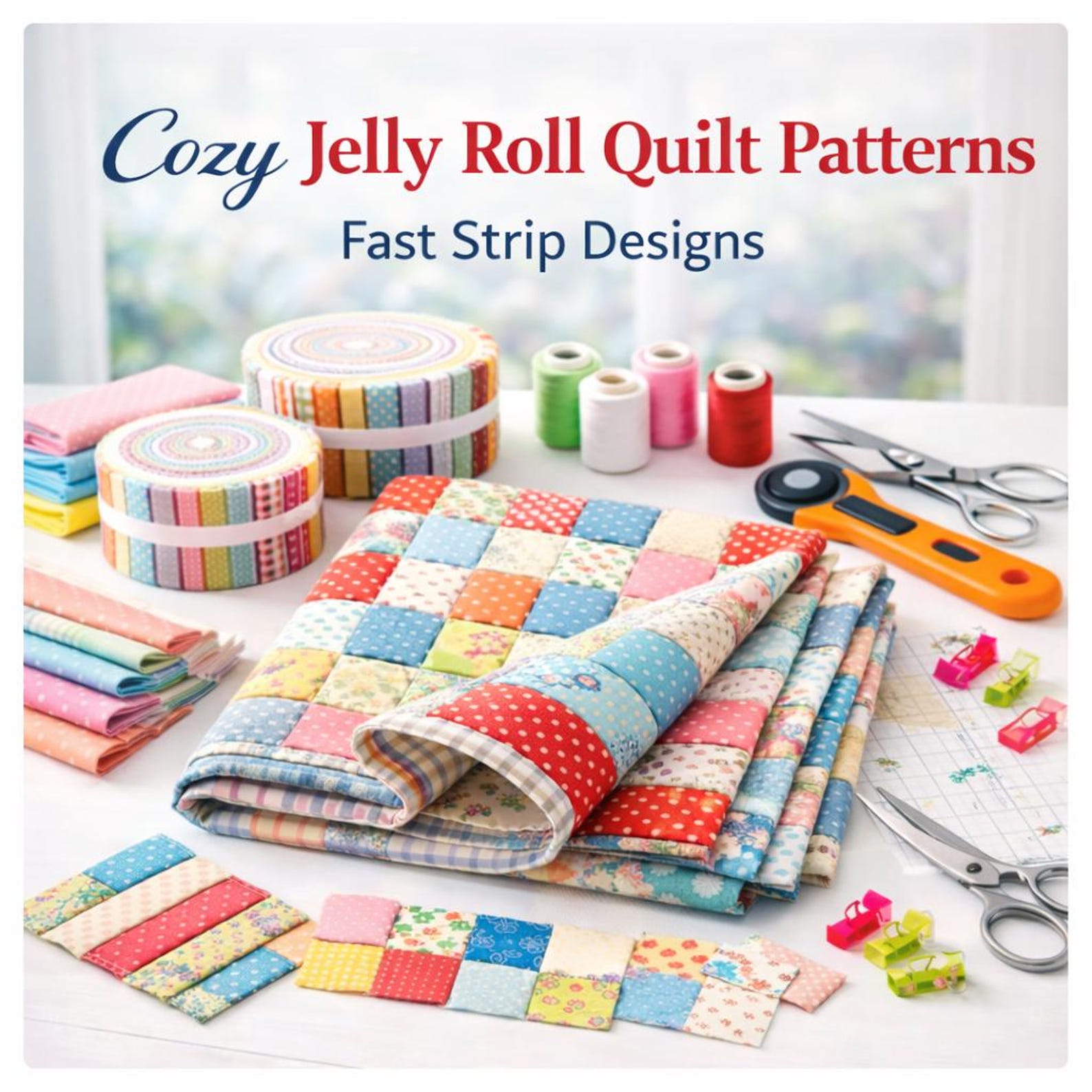 Cozy Jelly Roll Quilt Patterns – Fast Strip Designs (digital PDF ...