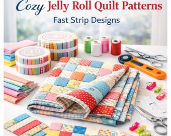 Mysiga Jelly Roll Quilt-mönster – Snabba remsmönster (digital PDF-nedladdning)