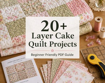 20+ Easy Layer Cake Quilt Projects for Beginners -  Cozy Throw Quilt Designs (PDF Guide)