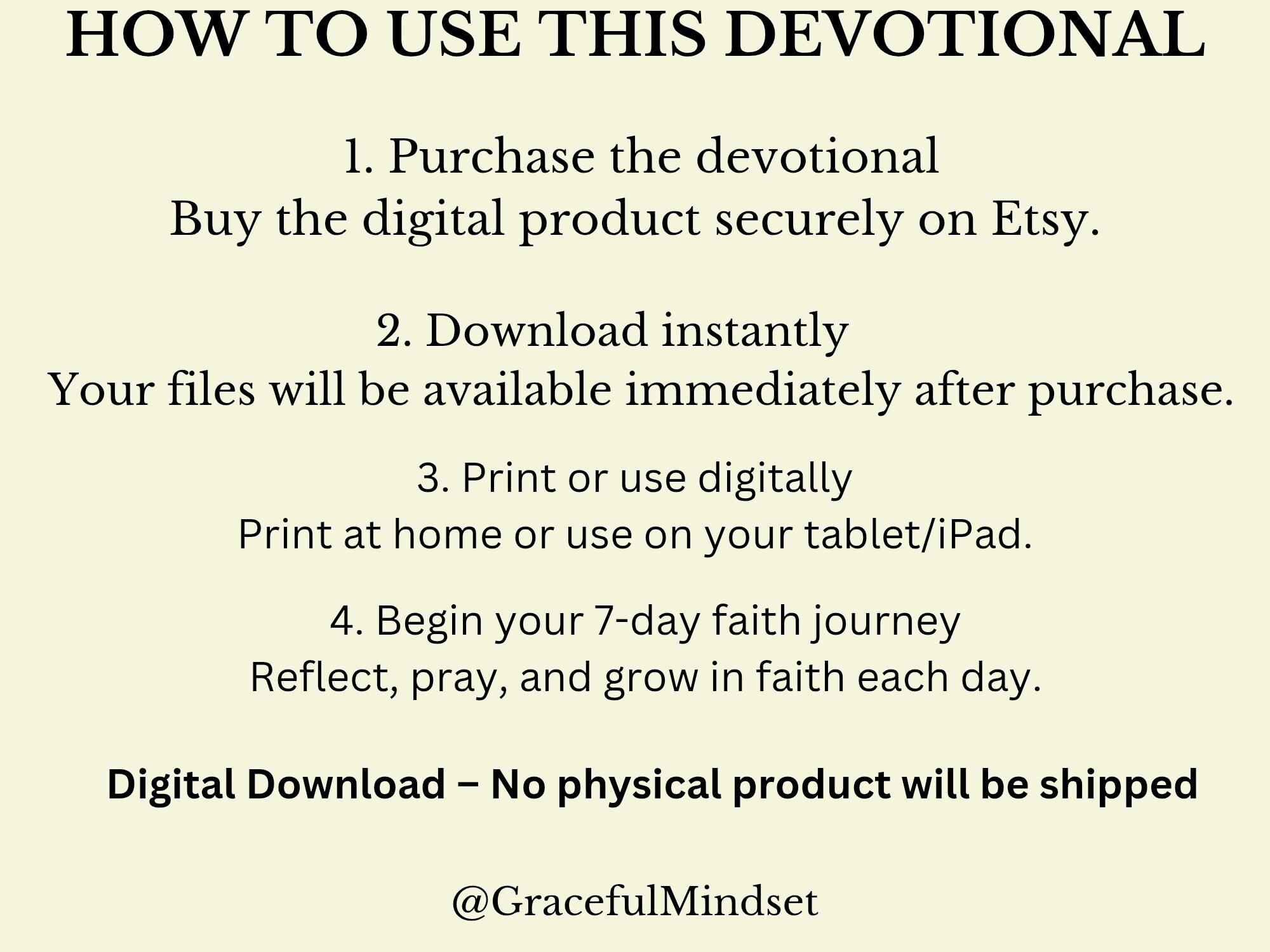 7 Day Christian Devotional Printable | Faith Reflection Journal | Bible ...