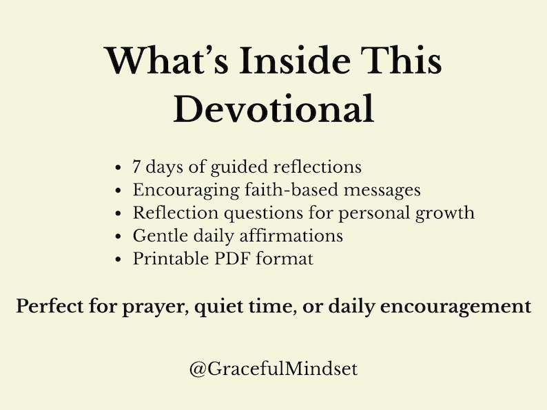 7 Day Christian Devotional Printable | Faith Reflection Journal | Bible ...