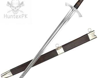 Réplica de espada de caballero templario escocés con vaina.