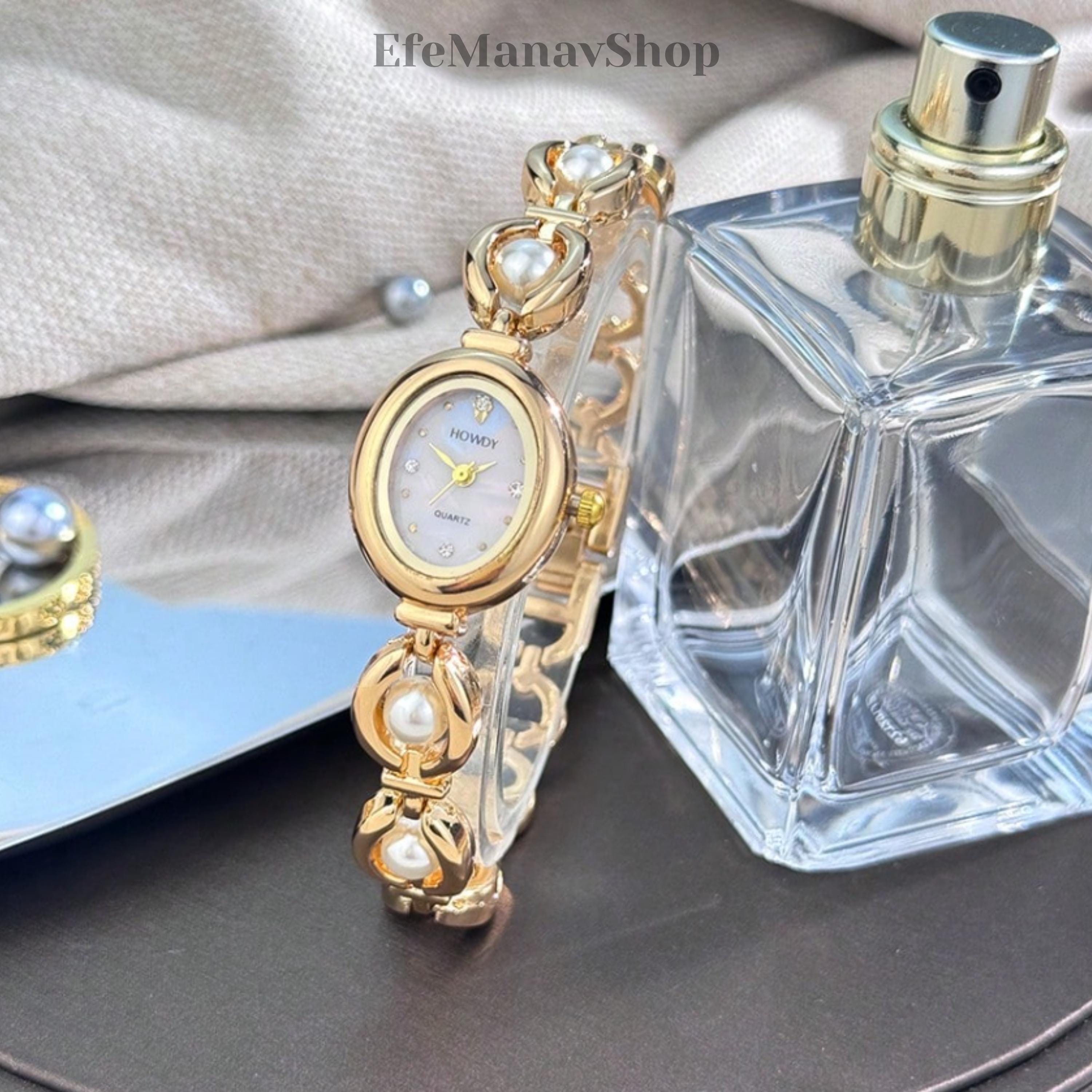 Luxury Gold and Pearl Watch BERING Classic Polished Gold 20mm Black Mother of Pearl Dial  main image 3