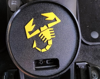 Cruscotto Abarth 500, emblema dello Scorpione, fatto a mano en Italia