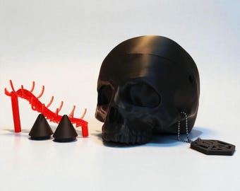 SKULL-G / Joyero y organizador gótico. Estuche con cierre magnético para anillos, pendientes y objetos de valor.