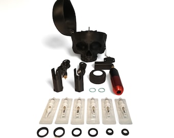 SKULL - T / Estación de trabajo para tatuajes y organizador para máquina y accesorios. Estuche portátil para artistas profesionales.