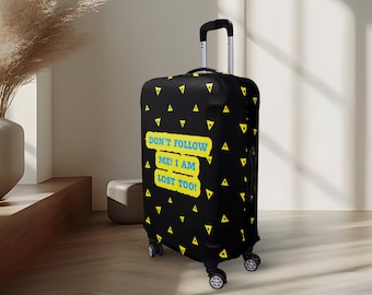 Don't Follow Me Design Luggage Cover | Stretch Suitcase Protector | Washable Travel Cover | Multiple Sizes | Made in EU