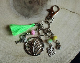 Flamingo Notion Keychain - For Knitters and Crocheters - Progress Keepers - Tassels - Monstera Leaf - Pineapple