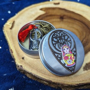 NEW! Matryoshka Notions Tins - Large Screw Top Tin for Knitting Notions Storage - Gift for Knitters - Knitting Gift Set