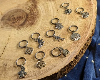 Sips & Symbology KNITknacks Stitch Markers - Create Your Own Collection - Choose Your Favorite Charms
