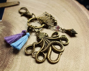 Octopus Knit and Crochet Notion Keychain - includes a stylish variety of notions for your crafting needs