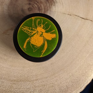 Neon Honeybee Notions Tins - Small Screw Top Tin for Knitting Notions Storage - Gift for Knitters - Tin and Stitch Markers Gift Set