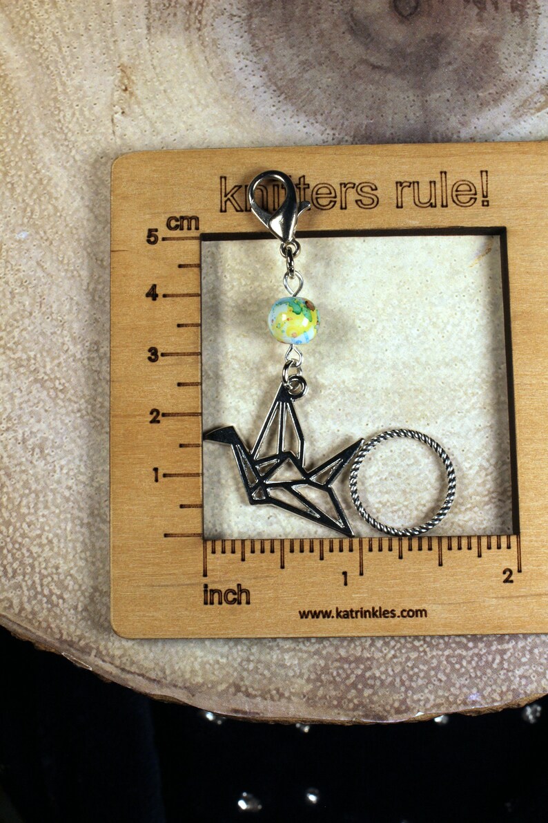Origami Crane Stitch Markers for Knitting Twisted Silver Etsy