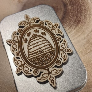 Bee Hive Notion Tin with BONUS Stitch Marker Sampler -  for Makers - Notions Keepers Organizer