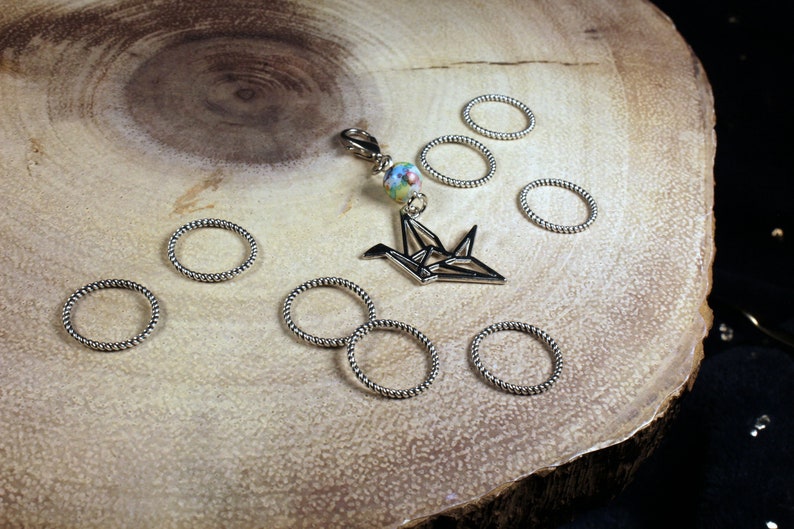 Origami Crane Stitch Markers for Knitting Twisted Silver Etsy