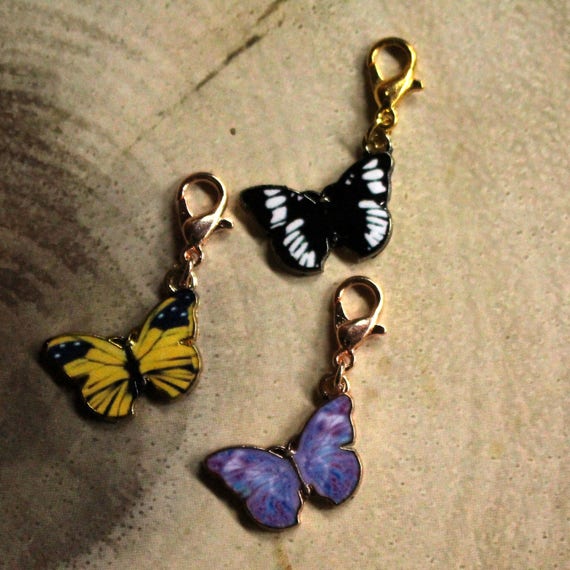 5 marcadores de Esmalte Mariposa Puntada//Fila Anillo De Crochet Tejer /& o langosta broche