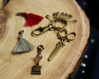 Sewing Kit Knit and Crochet Notion Keychain - includes a stylish variety of notions for your crafting needs
