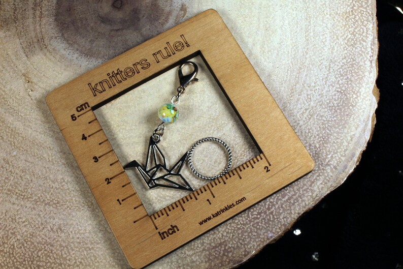 Origami Crane Stitch Markers for Knitting Twisted Silver Etsy
