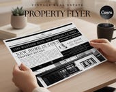 Vintage Real Estate Property Flyer Template, 2-Page Property Listing, Realtor Marketing (Canva)
