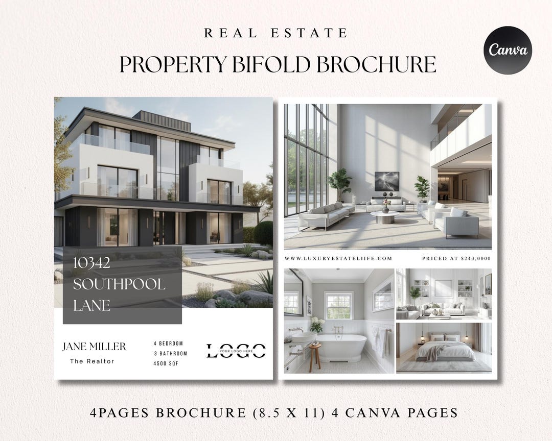 Luxury Real Estate Brochure Template | Modern Property Listing, Canva ...