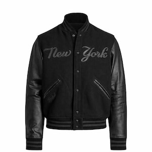 polo Ralph Lauren New York Yankees  Black Varsity Jacket – Wool Body & Leather Sleeves
