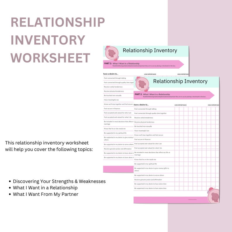 Relationship Inventory Worksheet - Etsy