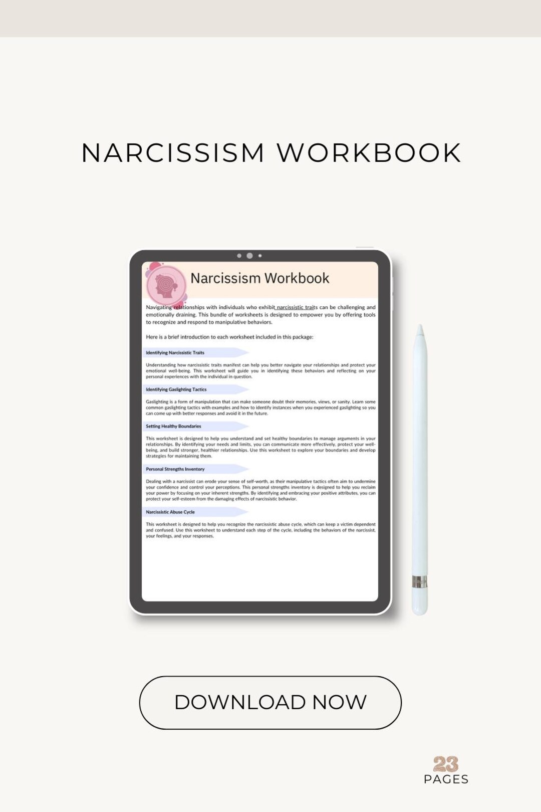 Narcissism Workbook | Digital PDF | Boundaries & Narcissistic ...