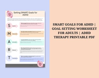 SMART Goals Worksheet for ADHD | Executive Functioning (PDF)